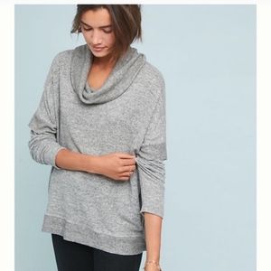 Anthropologie Postmark Lassen Cowl Turtleneck Ruffled Sweater Size XS